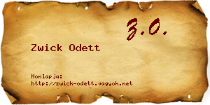 Zwick Odett névjegykártya