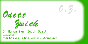 odett zwick business card